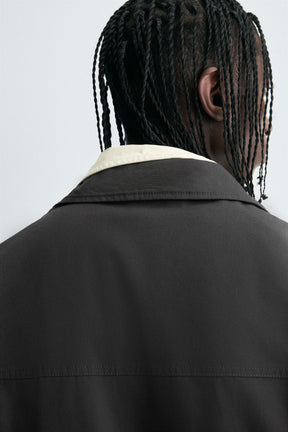 TEXTURED CROPPED FIT OVERSHIRT - Image 7