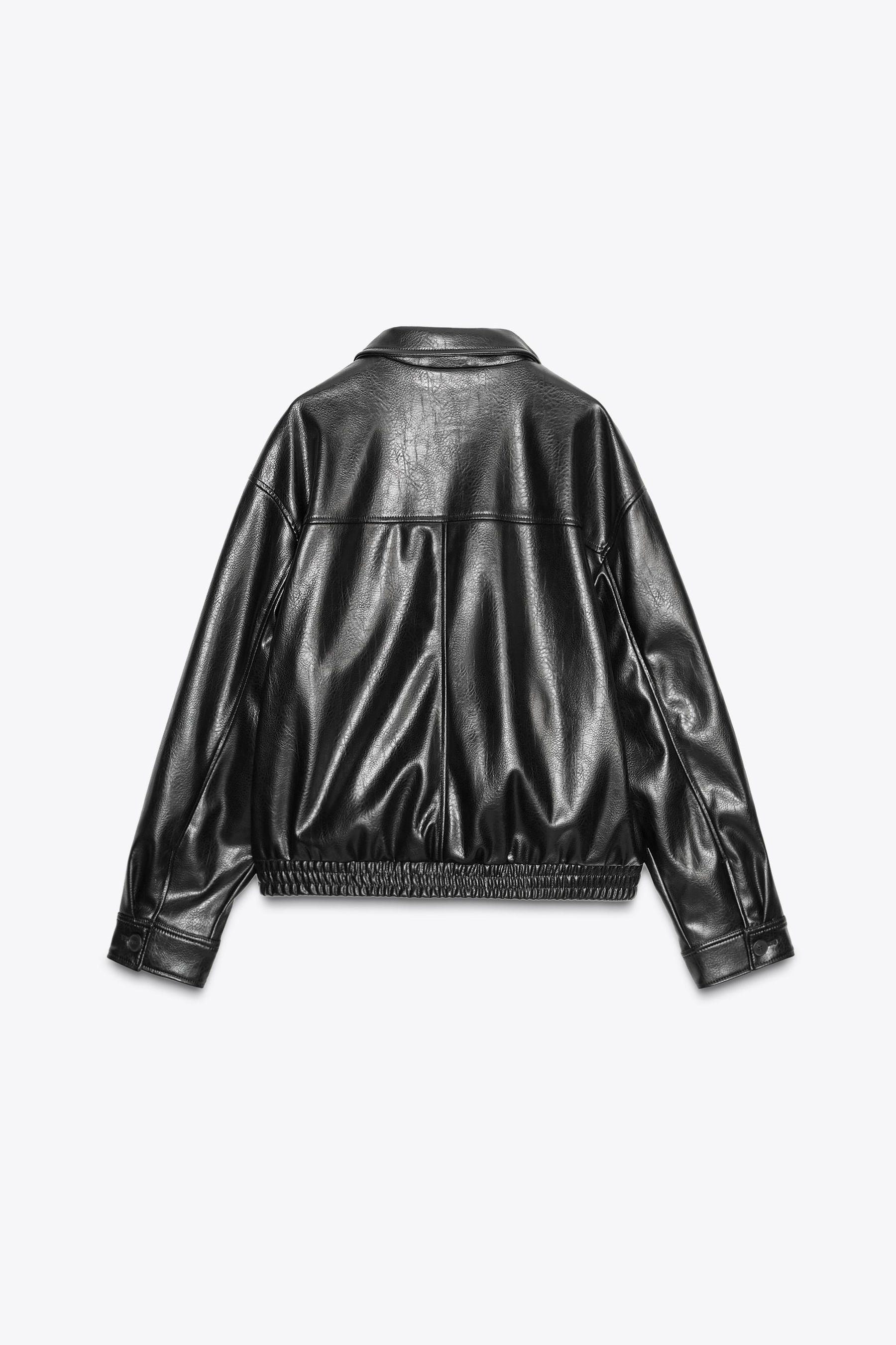 FAUX LEATHER BOMBER