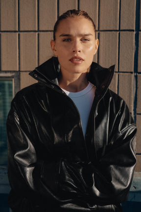 FAUX LEATHER VOLUME JACKET
