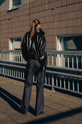 FAUX LEATHER VOLUME JACKET