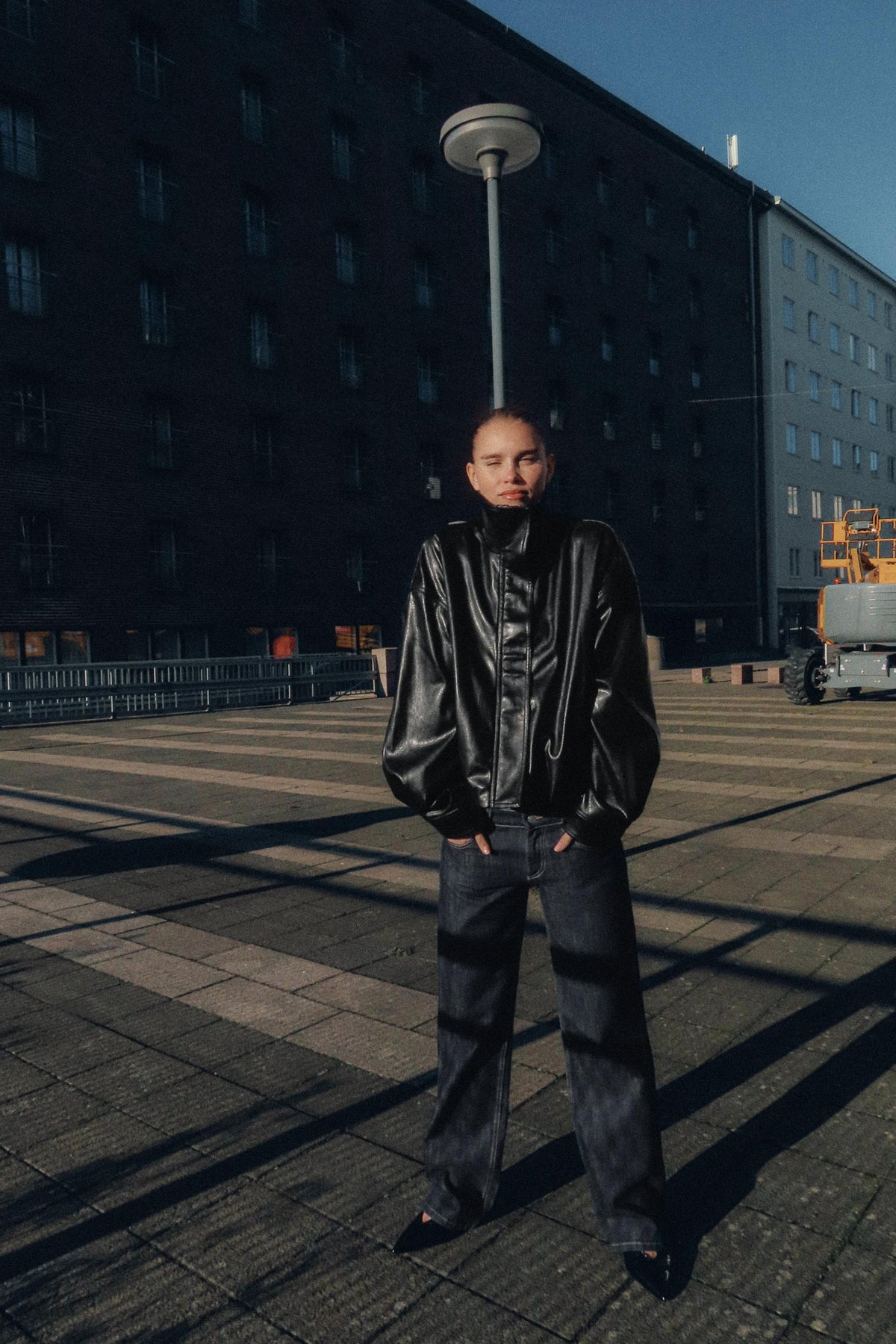 FAUX LEATHER VOLUME JACKET