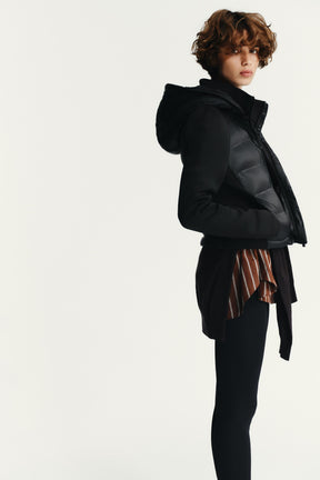 Quilted Detachable Hood Jacket