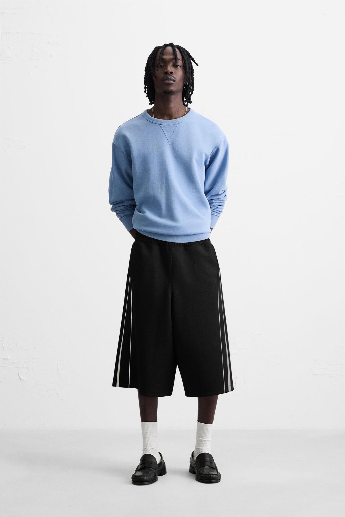 TECHNICAL STRIPE BERMUDA SHORTS - Image 1
