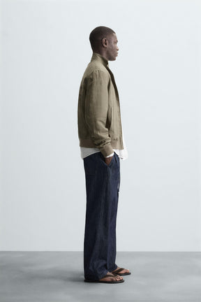 100% LINEN BOMBER JACKET - Image 4