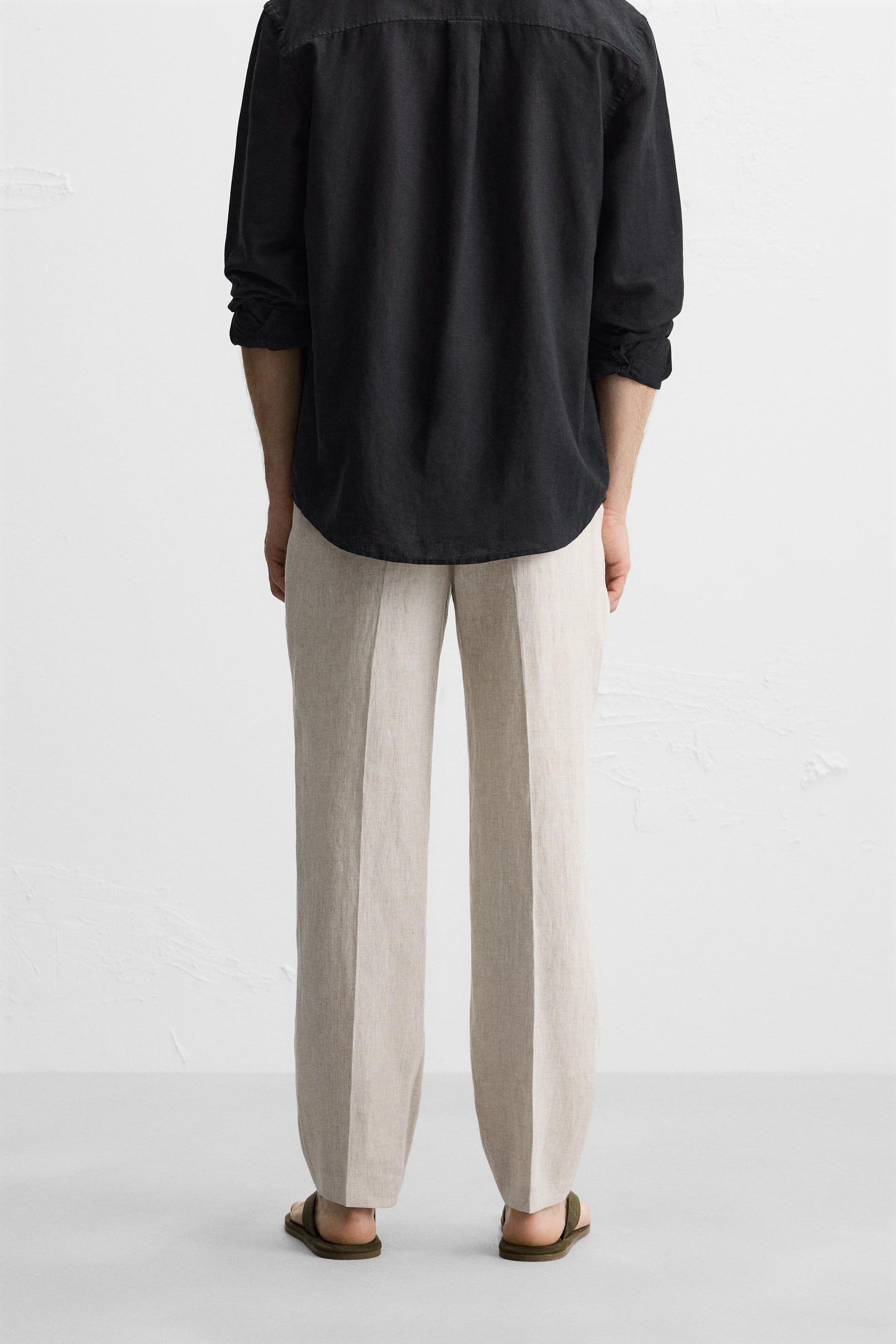 100% LINEN PLEATED TROUSERS - Image 3