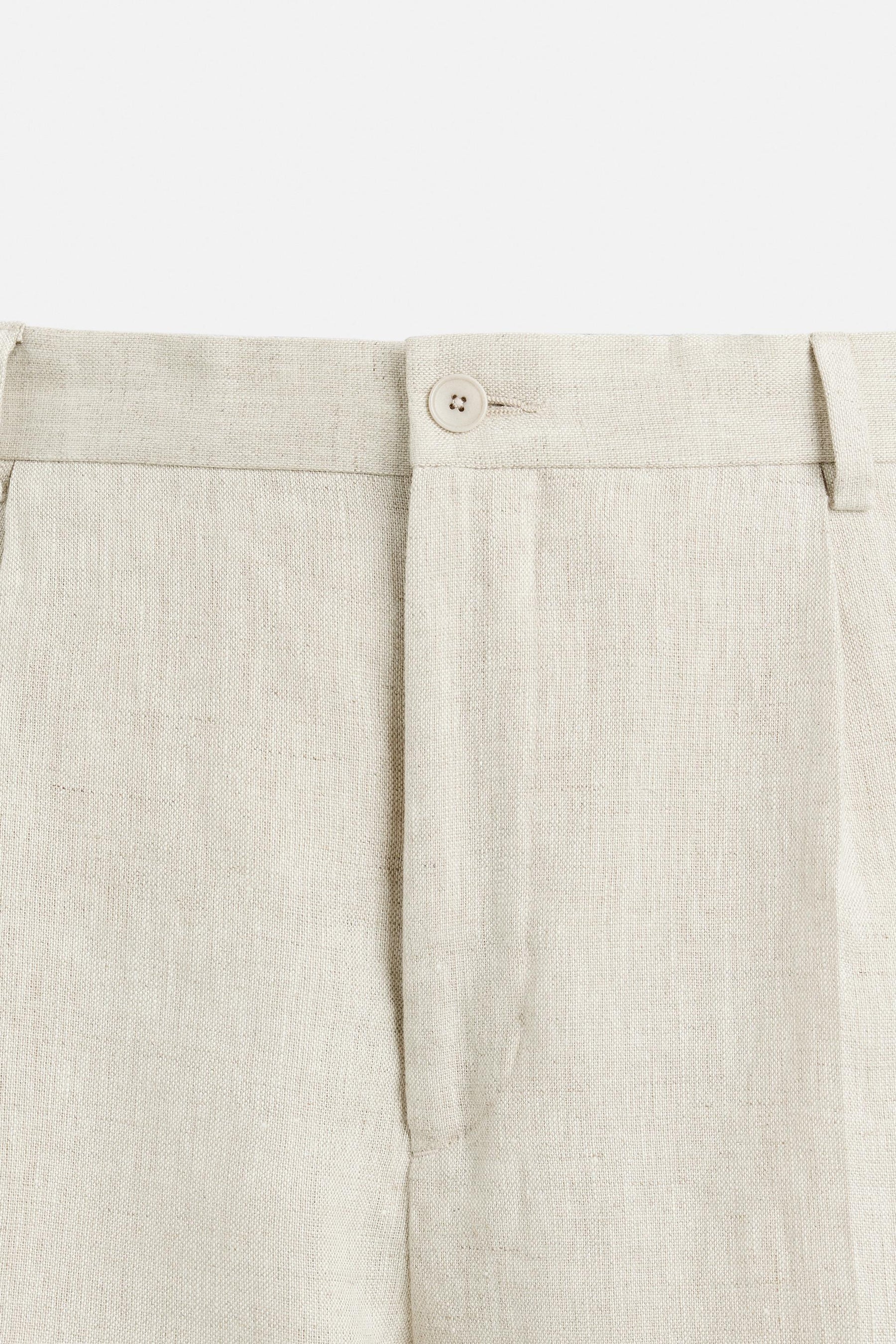 100% LINEN PLEATED TROUSERS - Image 9