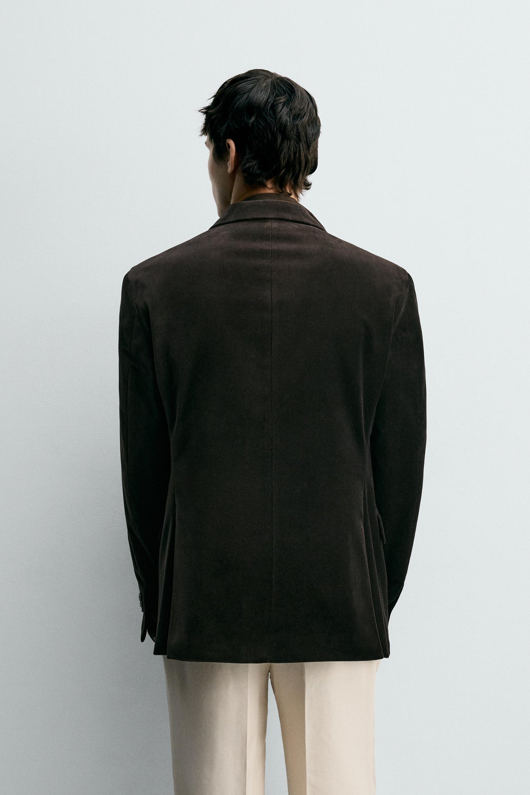 REGULAR FIT VELVET BLAZER - Image 3