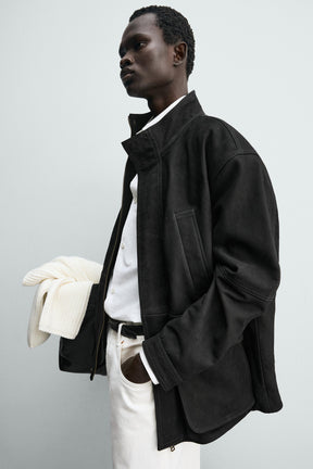 Relaxed Leather Parka