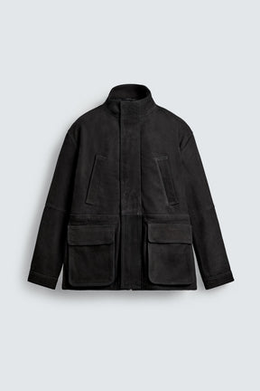 Relaxed Leather Parka