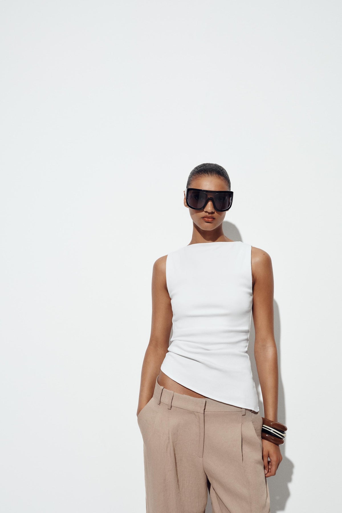 Pleated Asymmetric T-Shirt