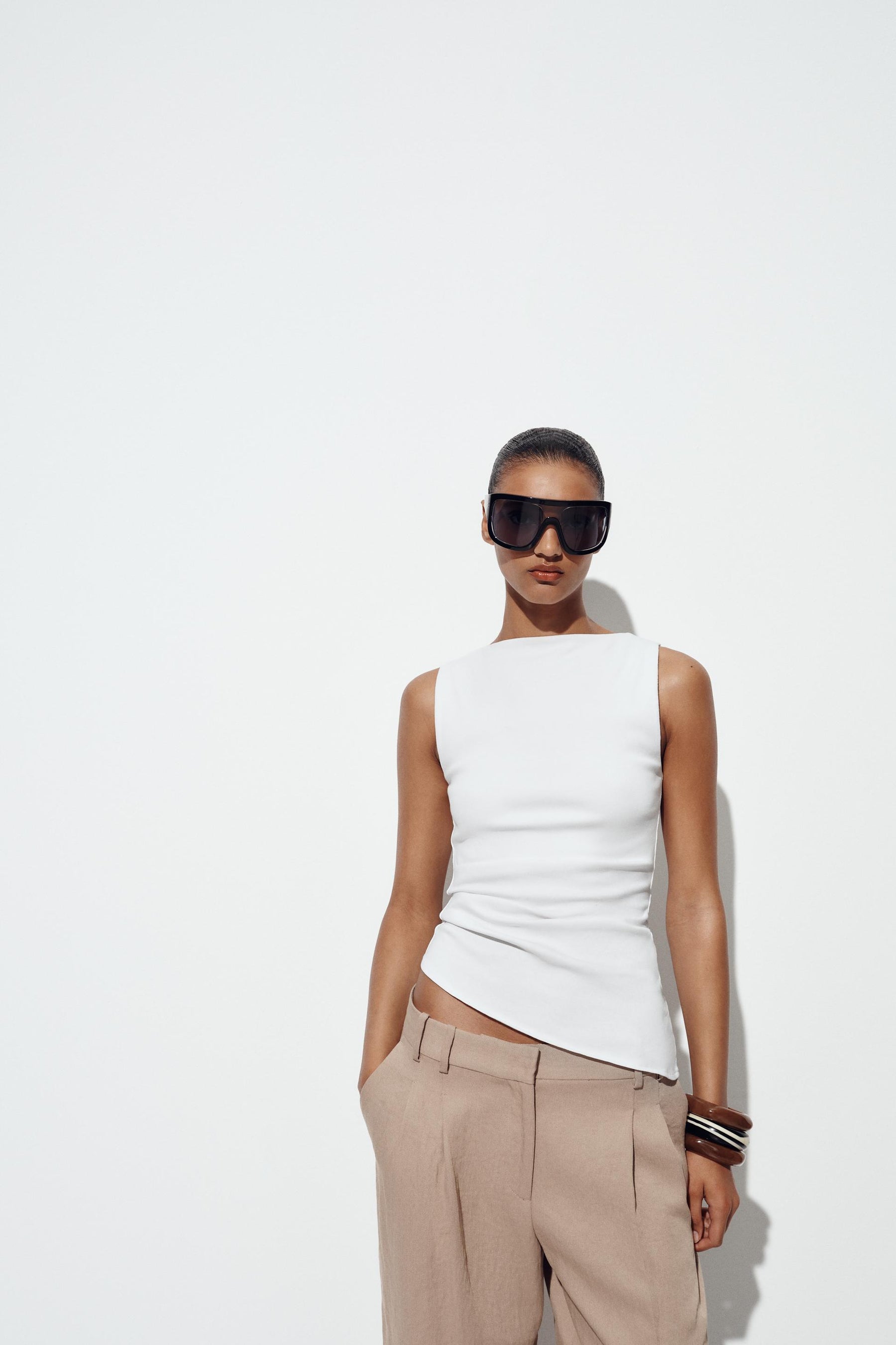 Pleated Asymmetric T-Shirt