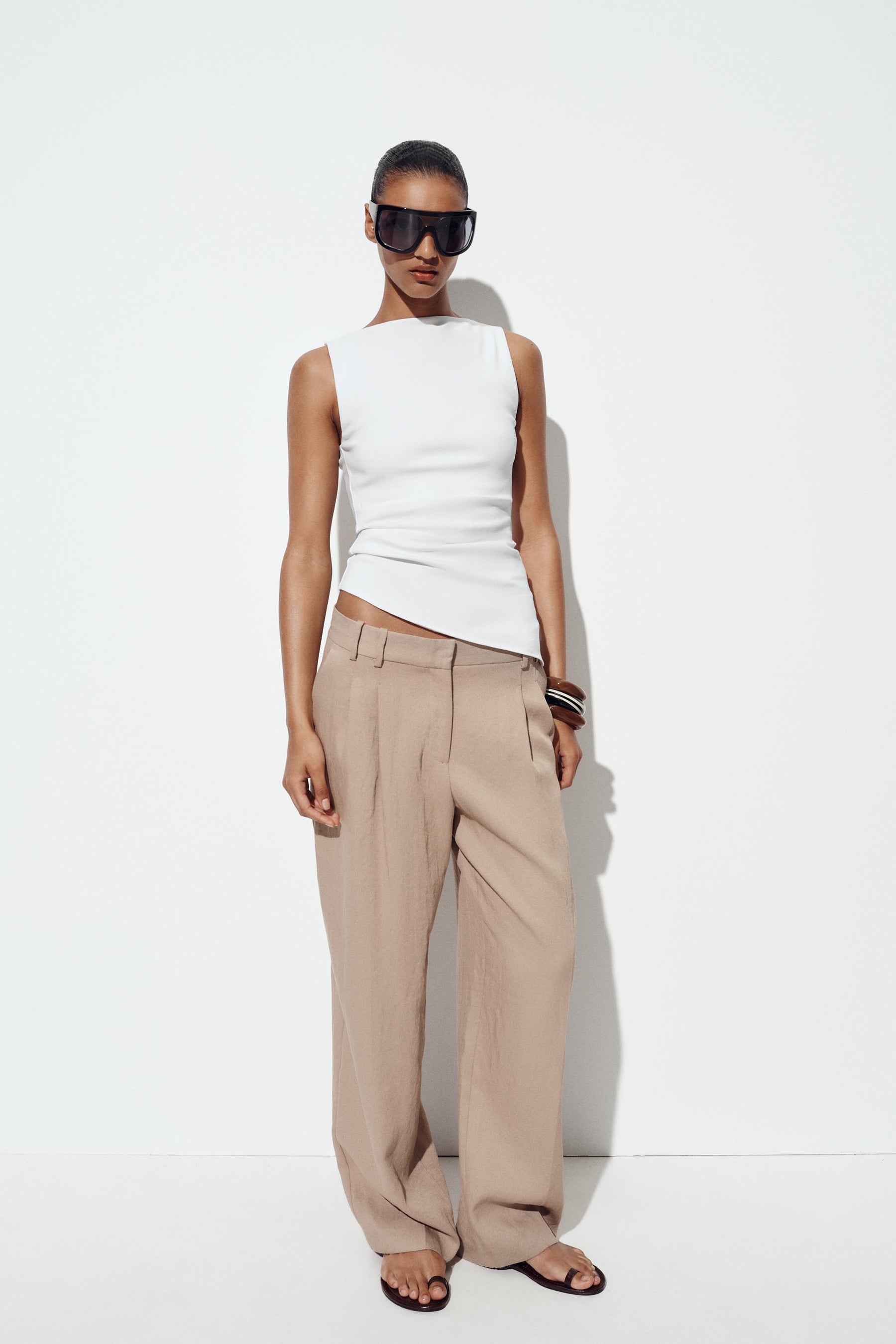 Pleated Asymmetric T-Shirt