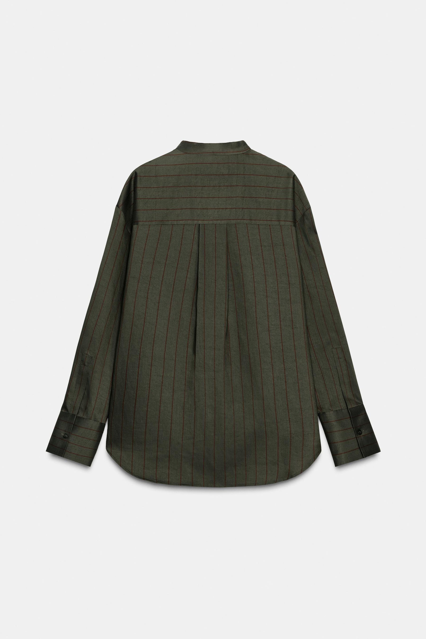 Striped Stand-up Collar Shirt