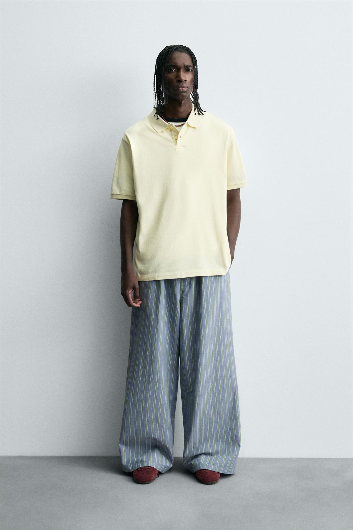 STRIPED OVERSIZE FIT TROUSERS - Image 1