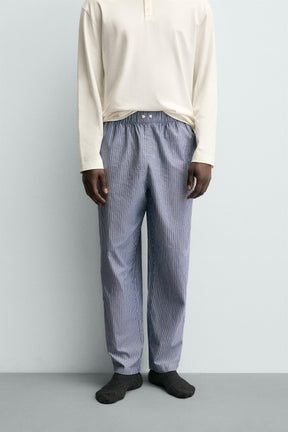 STRIPED COMBINED HENLEY PYJAMA SET - Image 4