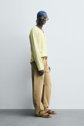 LIGHTWEIGHT GRANDAD COLLAR T-SHIRT - Image 4