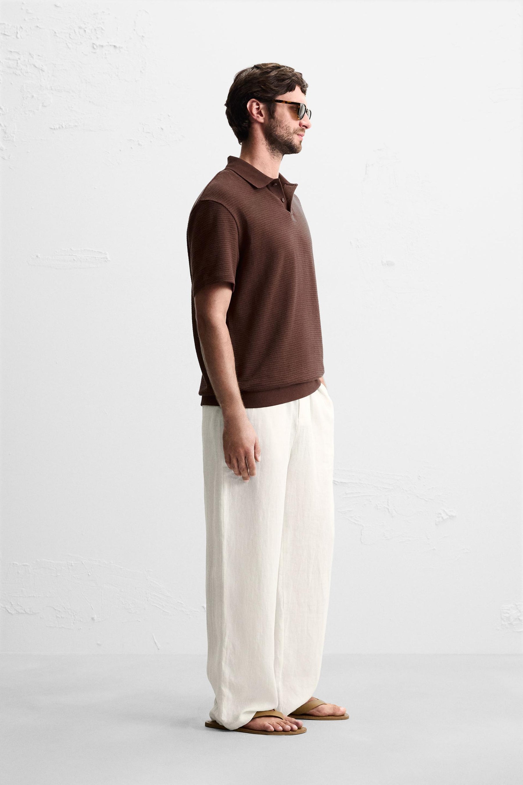 JACQUARD TEXTURED POLO SHIRT - Image 4