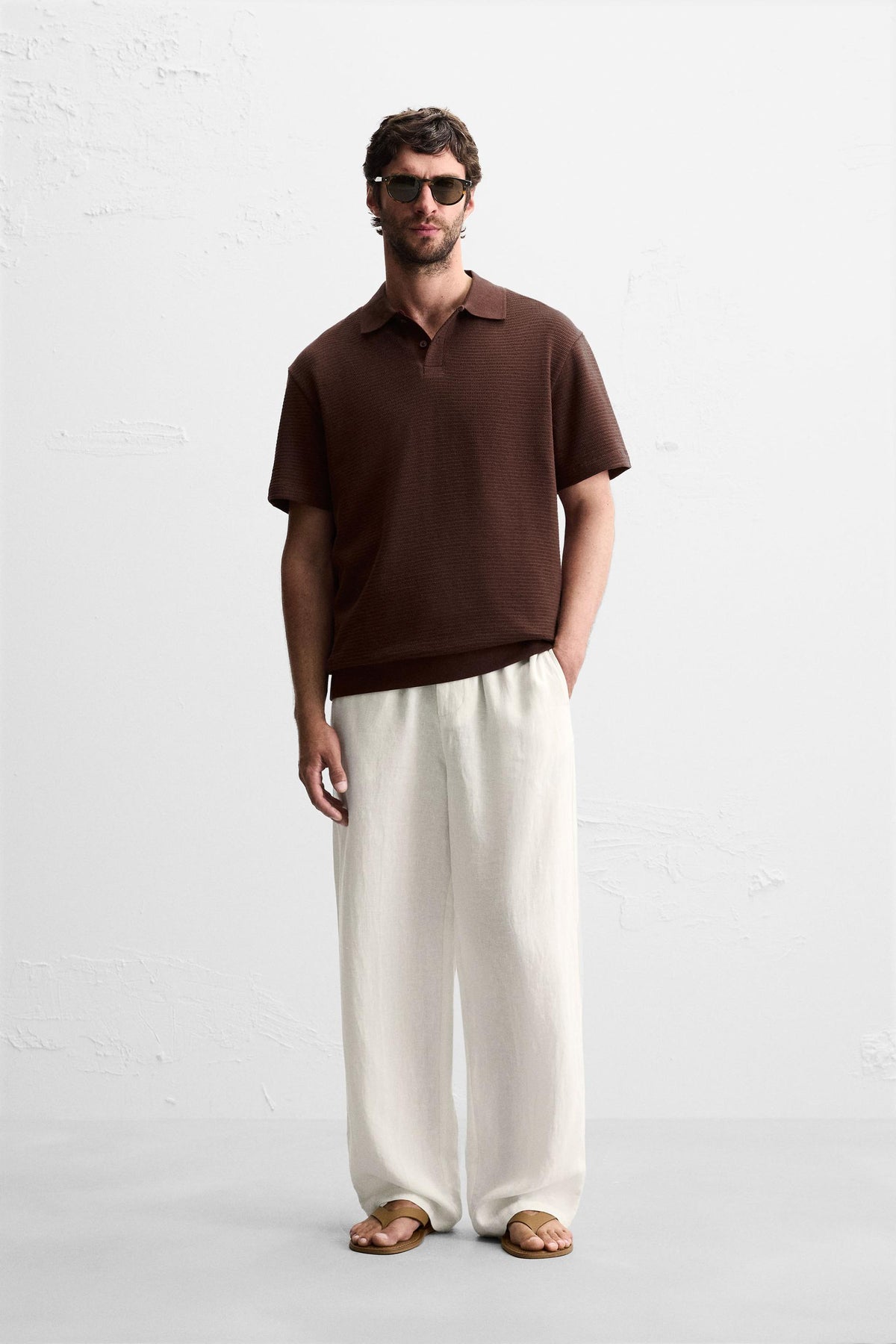 JACQUARD TEXTURED POLO SHIRT - Image 1