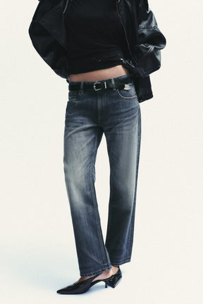 Cropped Straight Leg Jeans
