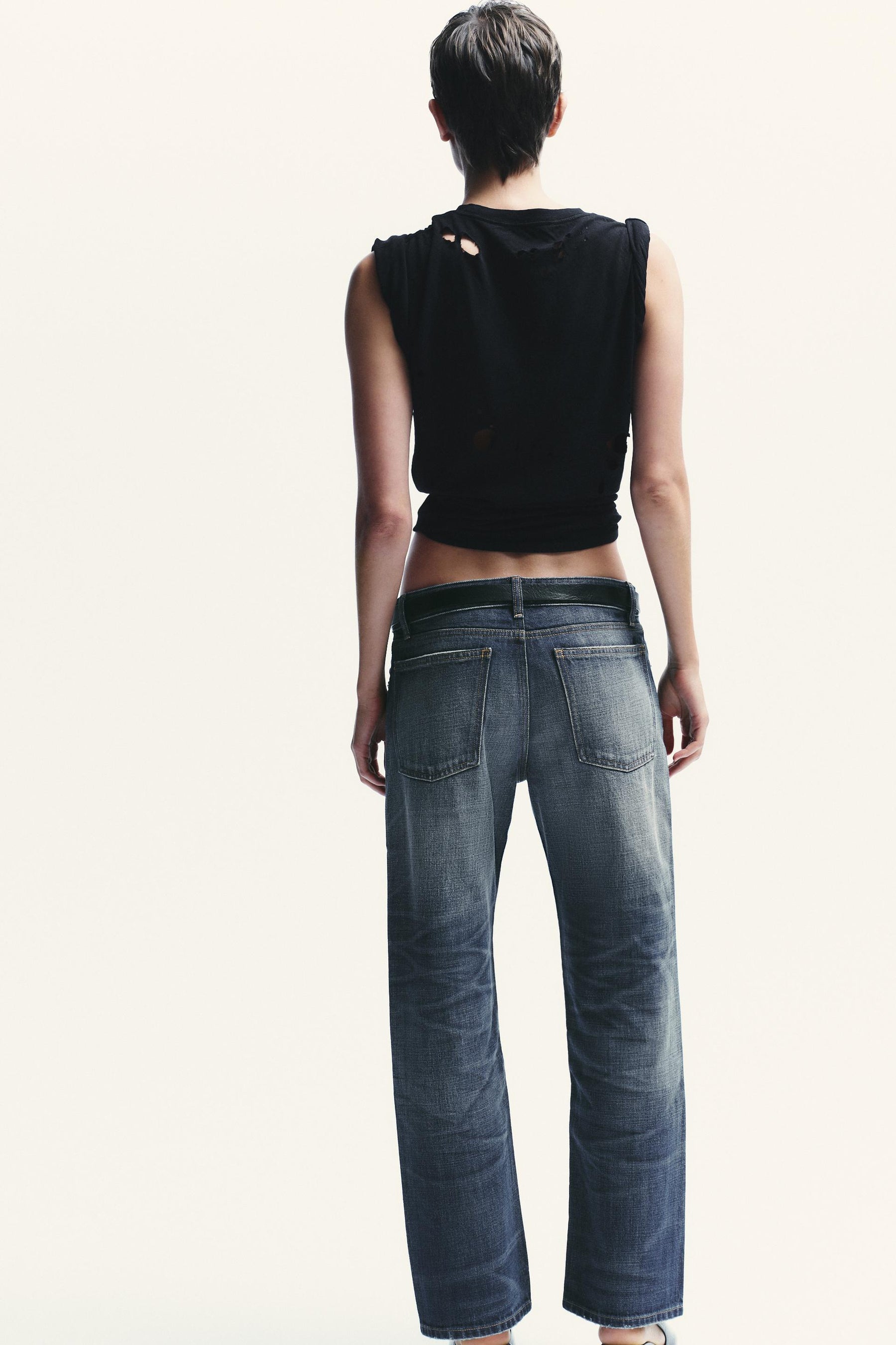 Cropped Straight Leg Jeans