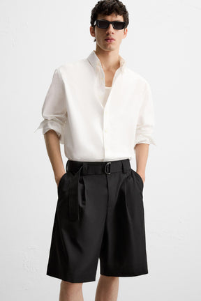 BELTED WIDE-LEG BERMUDA SHORTS - Image 5