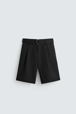 BELTED WIDE-LEG BERMUDA SHORTS - Image 6