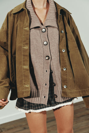 WAXED CAPE JACKET - Image 3