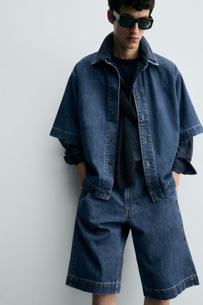 SHORT SLEEVE DENIM SHIRT - Image 6