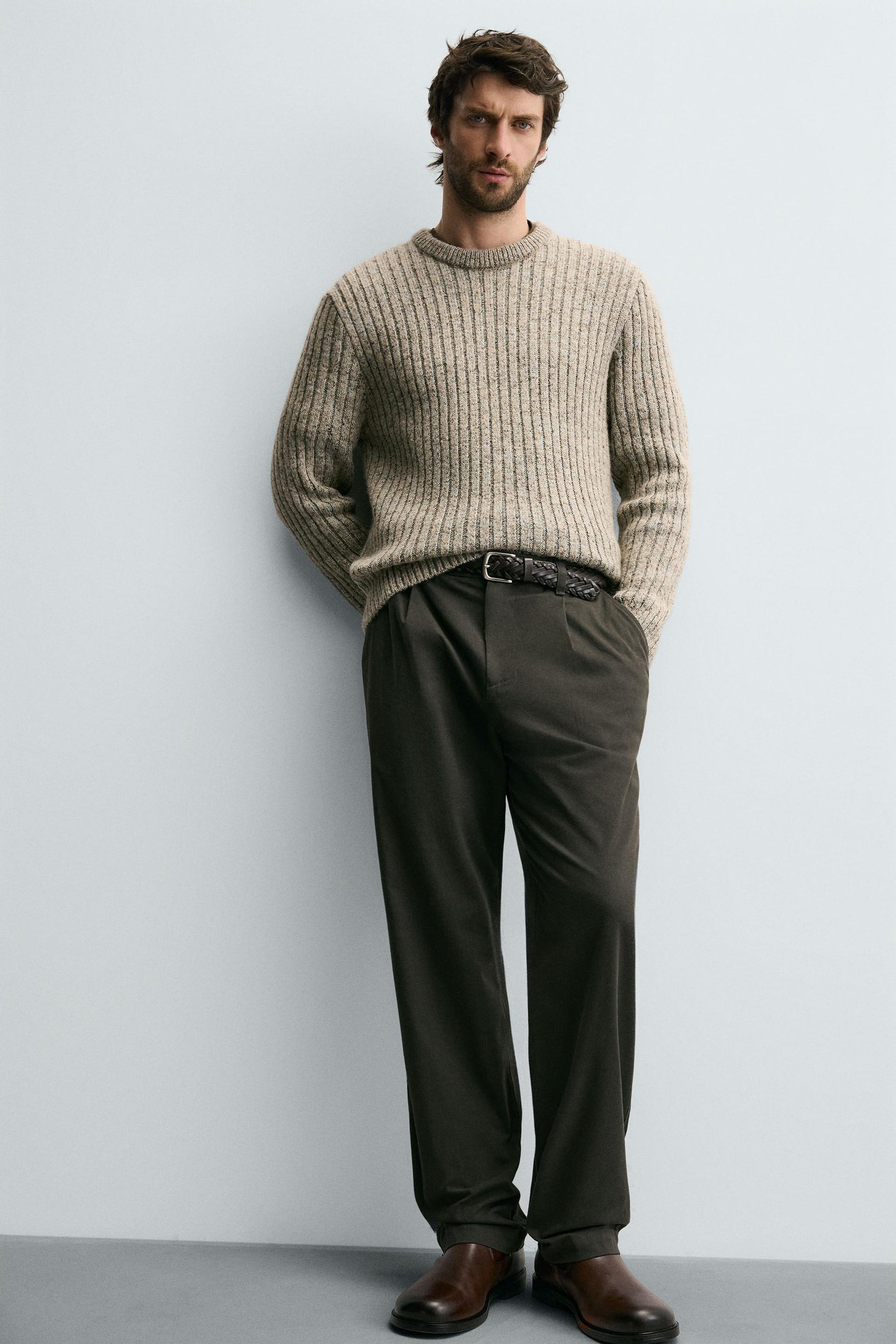 REGULAR FIT PLEATED TROUSERS - Image 5