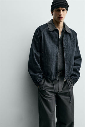 DENIM JACKET WITH CONTRAST COLLAR - Image 5