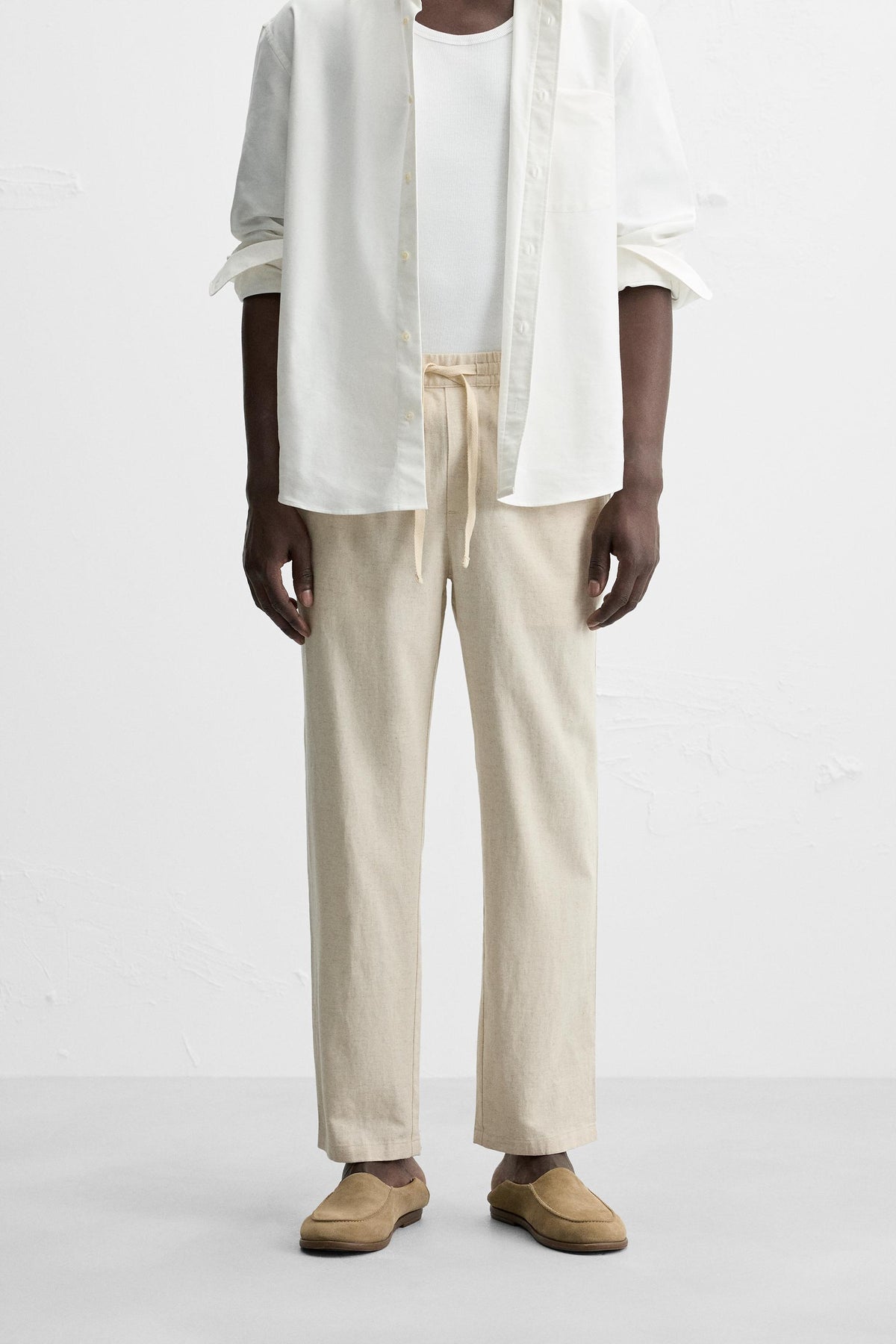 COTTON-LINEN RELAXED FIT TROUSERS - Image 2