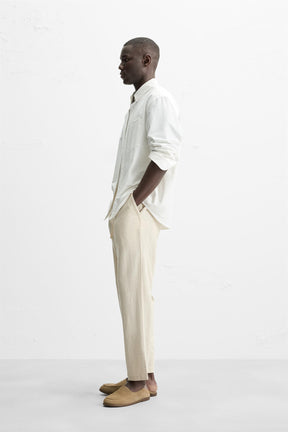 COTTON-LINEN RELAXED FIT TROUSERS - Image 4