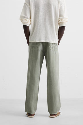 COTTON - LINEN TROUSERS - Image 3
