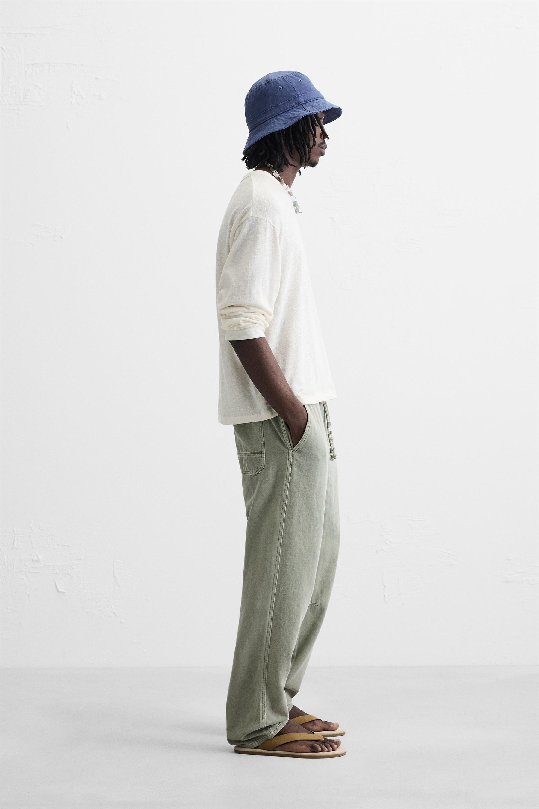 COTTON - LINEN TROUSERS - Image 4