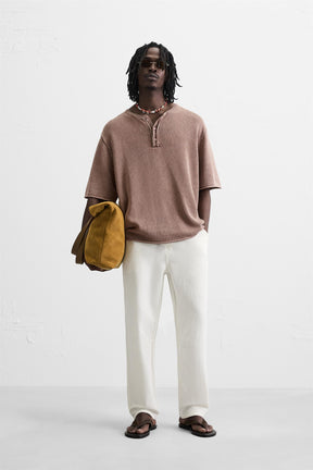 COTTON - LINEN TROUSERS - Image 1