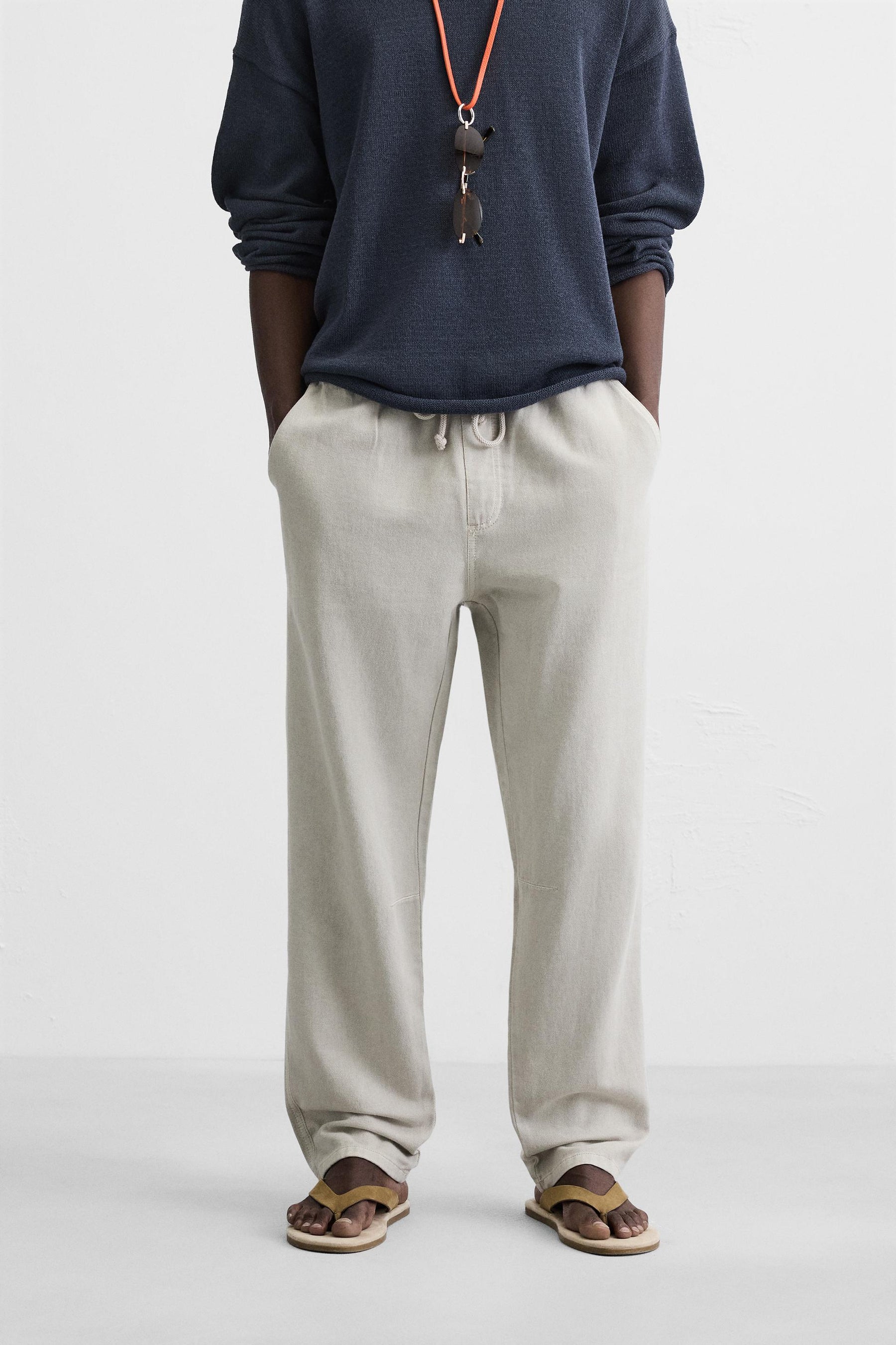 COTTON - LINEN TROUSERS - Image 2