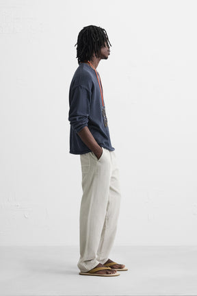 COTTON - LINEN TROUSERS - Image 4