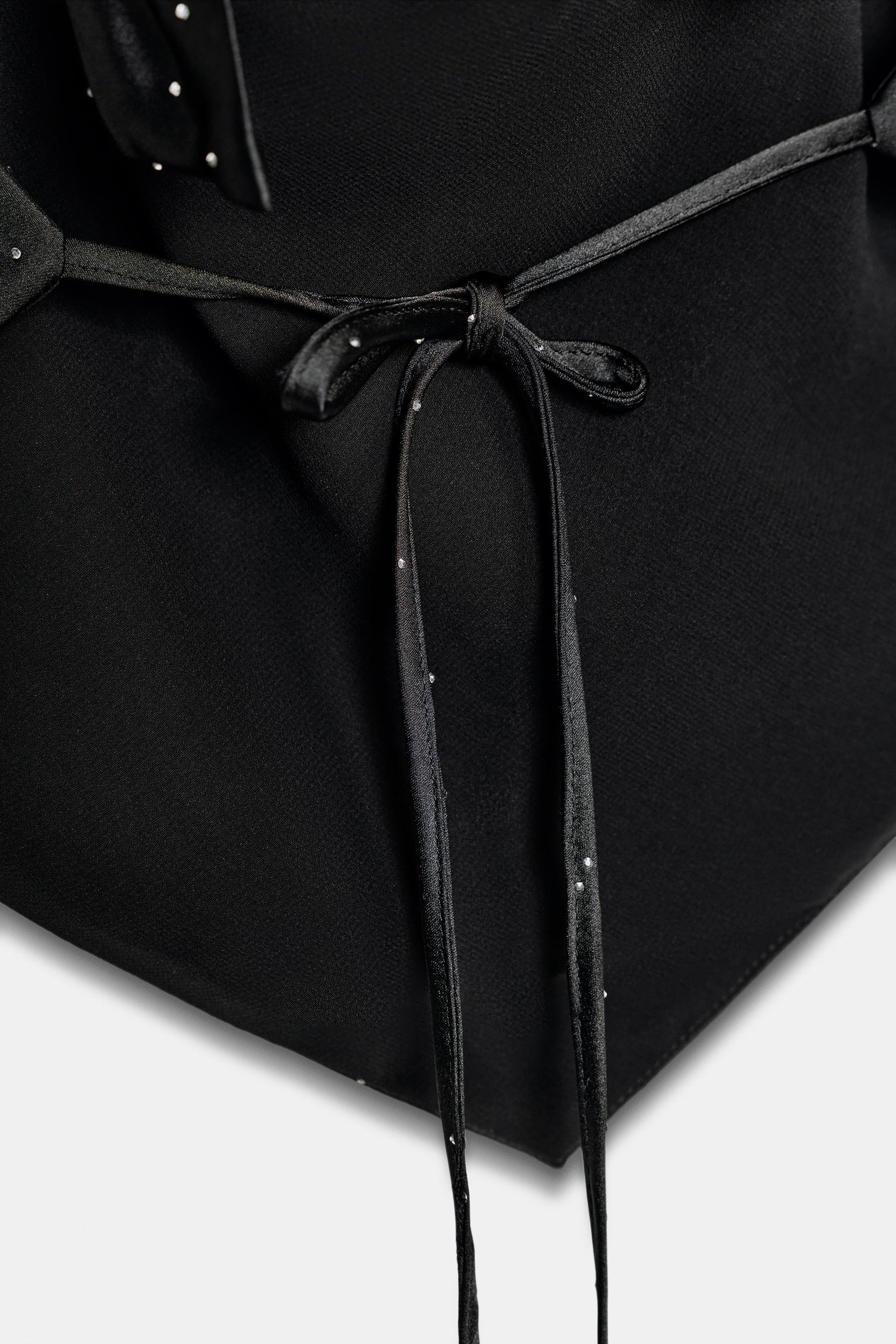 RHINESTONE SATIN HALTER TOP