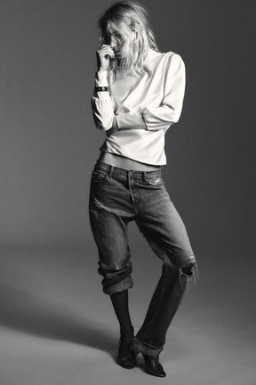 Satin Shirt with Bow