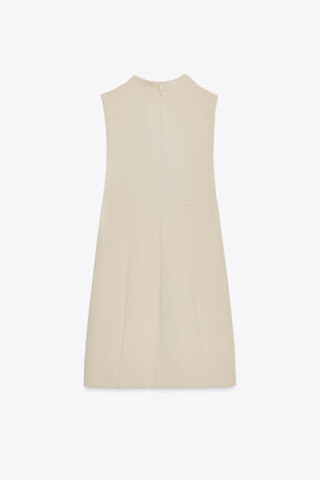 DRAPED NECK SHORT DRESS - Image 1