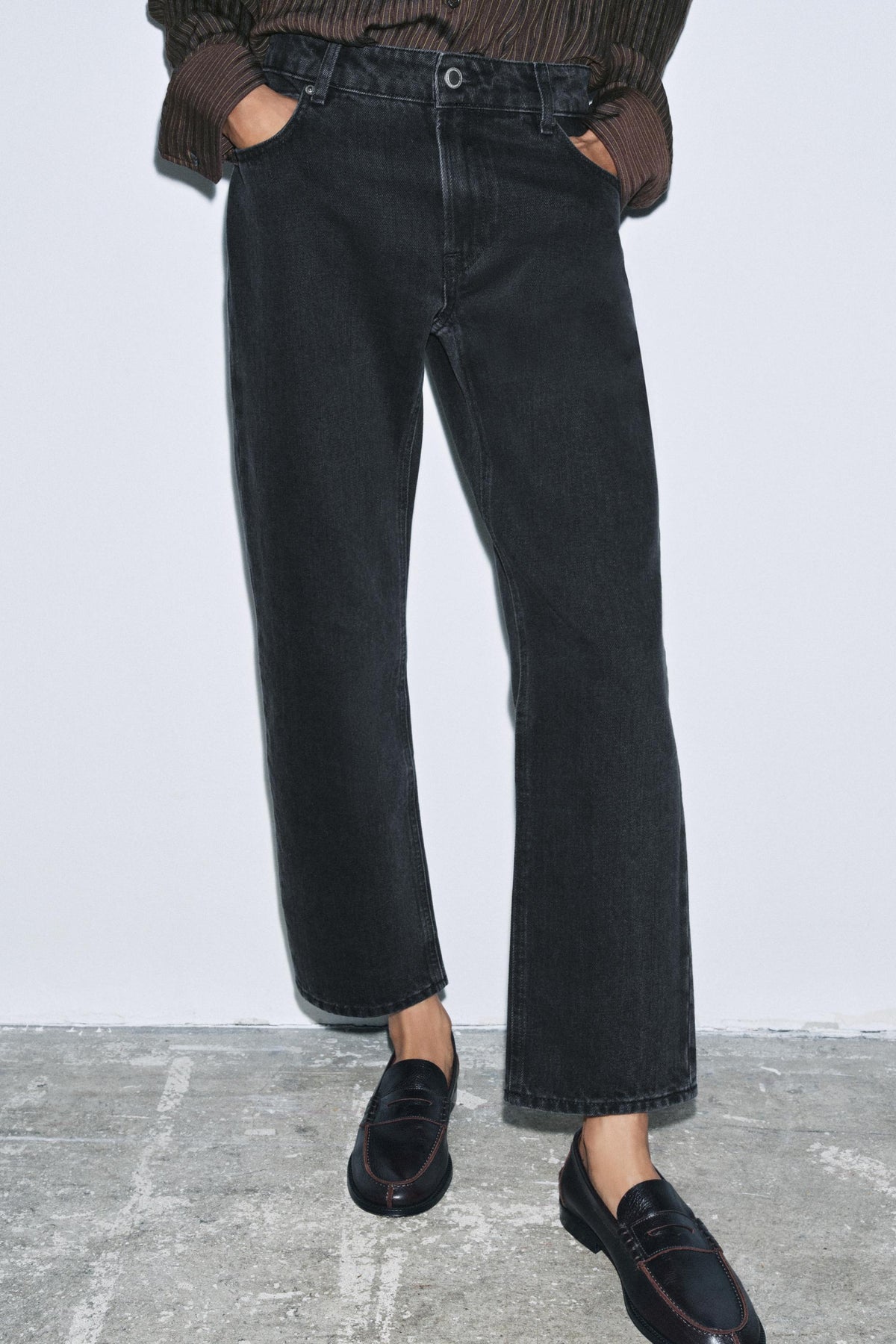 Mid-waist cigarette jeans