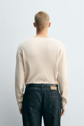 TEXTURED RELAXED FIT SWEATER - Image 3