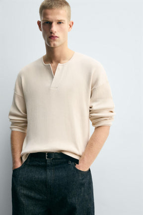 TEXTURED RELAXED FIT SWEATER - Image 6