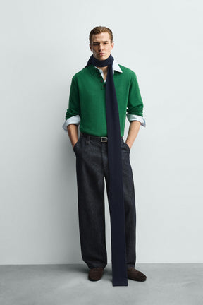 WOOL KNIT POLO SHIRT - Image 1