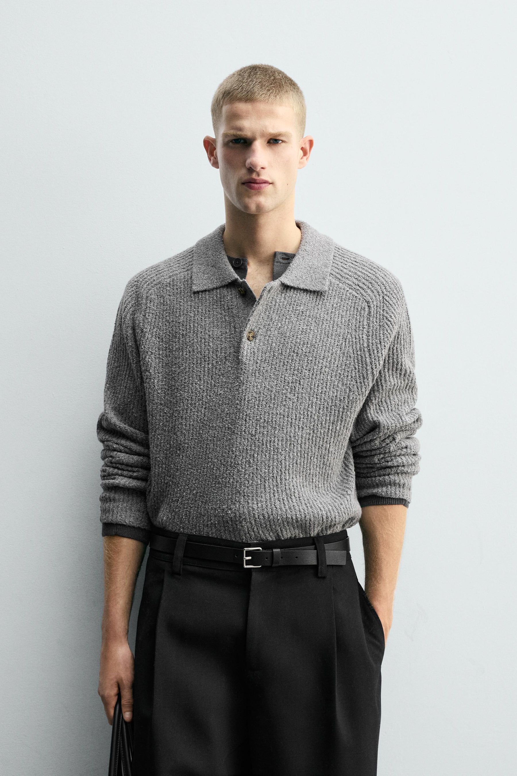 Textured Bouclé Polo