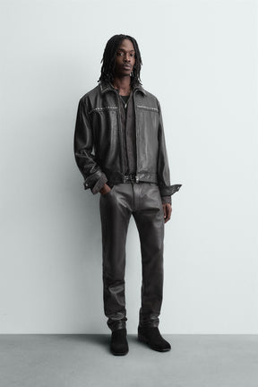 STUDDED LEATHER JACKET - Image 1