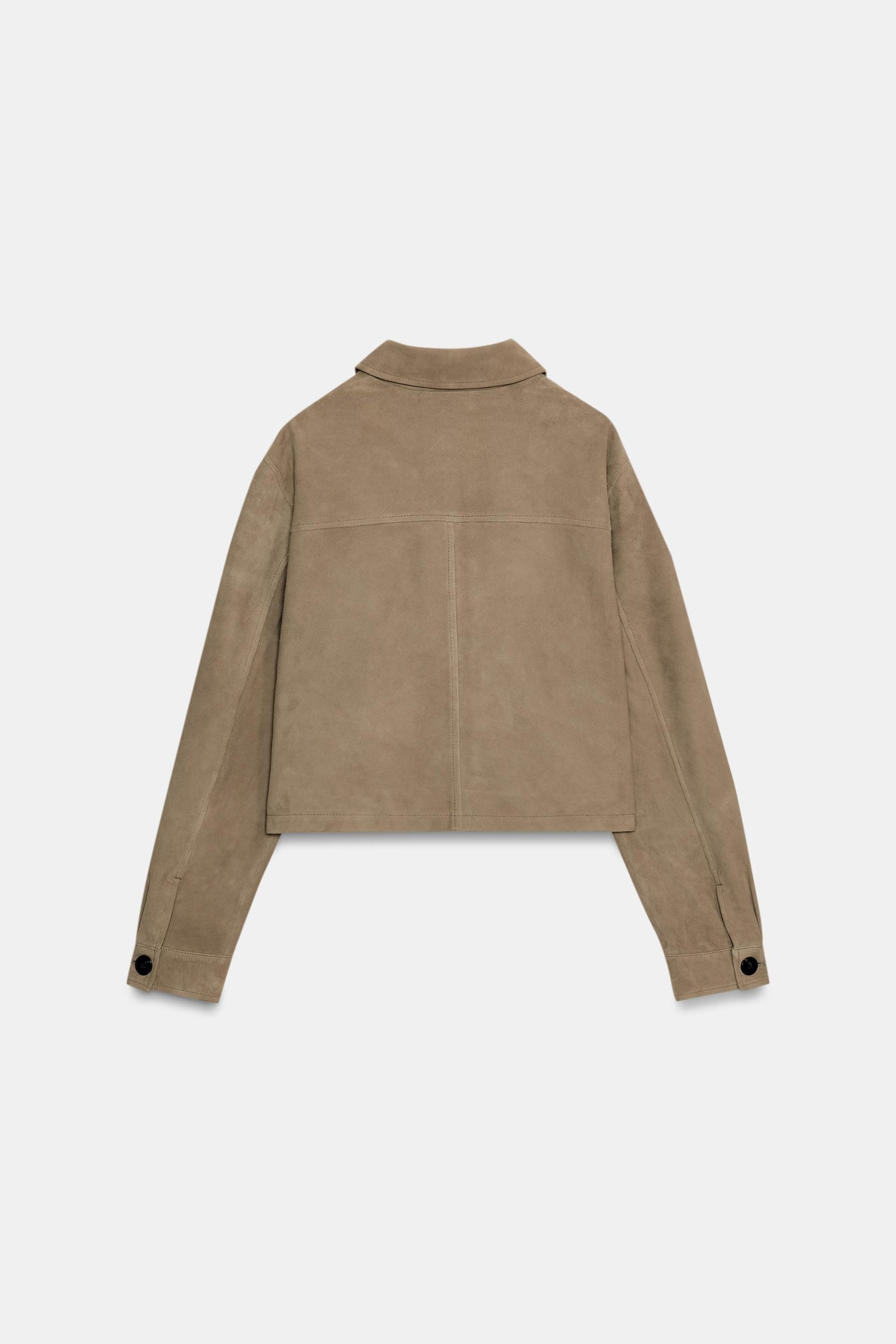 100% LEATHER SHIRT COLLAR JACKET - Image 5