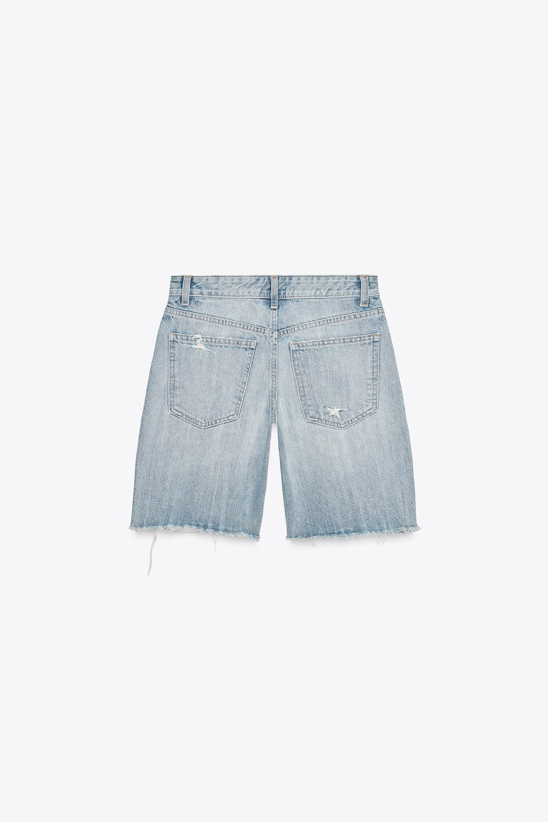 Mid-waist denim shorts
