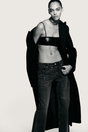 Rhinestone Straight Jeans