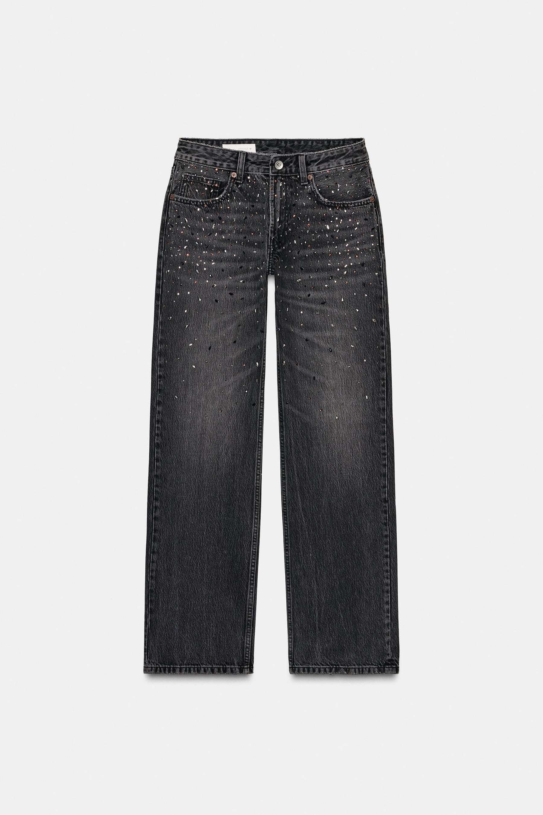Rhinestone Straight Jeans